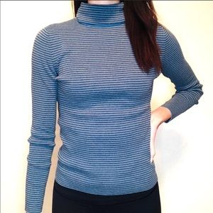 Eddie Bauer Striped Stretch Turtleneck
